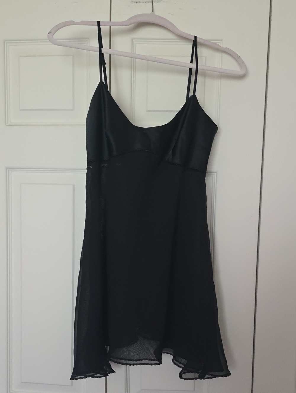 Vintage Victoria's Secret Black Satin & Chiffon Sexy Nightie